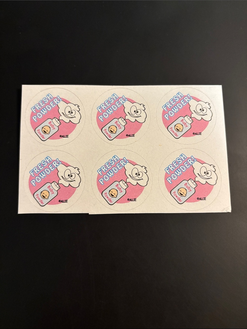 Vintage 80’s/ Allie Inc Fresh Powder Baby Powder Scratch & Sniff Stickers Sheet